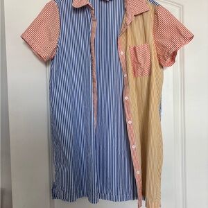 SOLID & STRIPED Button Up 100% Cotton